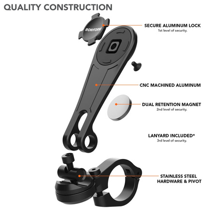 Aluminium-, schwarz Motorradhenkel RokForm