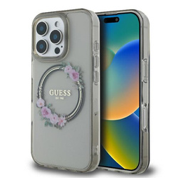 Etui Guess do iPhone 16 Pro Max - IML Flowers Wreath MagSafe