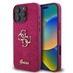 Etui Guess do iPhone 16 Pro Max fioletowy/lpurple Fixed Glitter Big 4G