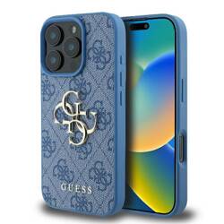 Etui Guess do iPhone 16 Pro Max niebieski 4G Big Logo