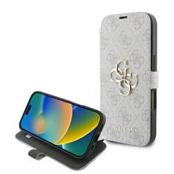 Etui Guess do iPhone 16 Pro różowy book 4G Metal Logo