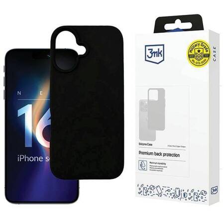 3MK Silicone Case iPhone 16 Plus czarny/black