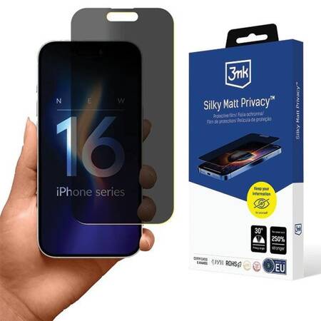 3MK Silky Matt Privacy iPhone 16 Pro Max Folia prywatyzująca