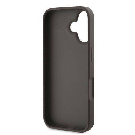 Etui Guess do iPhone 16 Plus brązowy 4G Bottom Stripe