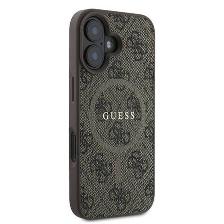 Etui Guess do iPhone 16 Plus brązowy 4G Classic Logo MagSafe