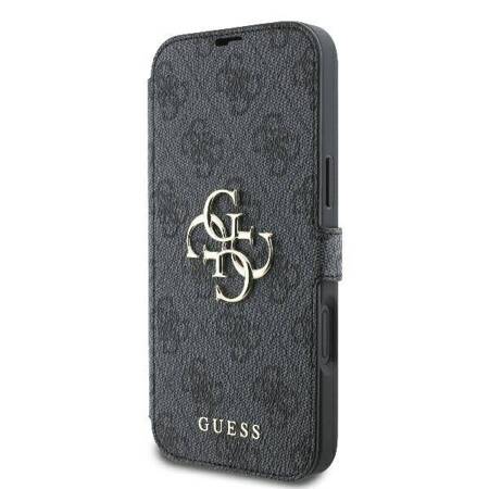 Etui Guess do iPhone 16 Plus czarny book 4G Metal Logo