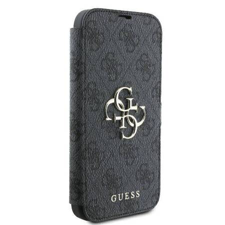 Etui Guess do iPhone 16 Plus czarny book 4G Metal Logo