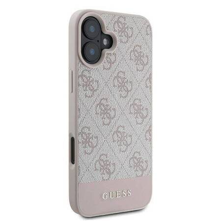 Etui Guess do iPhone 16 Plus różowy 4G Bottom Stripe