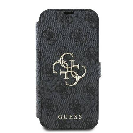 Etui Guess do iPhone 16 Pro Max czarny book 4G Metal Logo