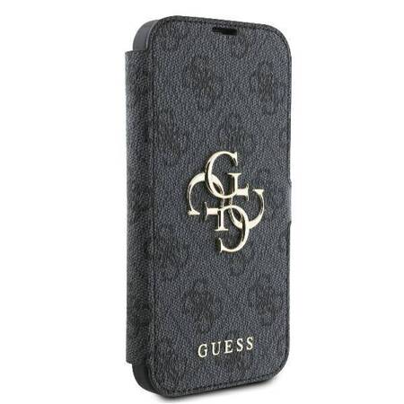 Etui Guess do iPhone 16 Pro Max czarny book 4G Metal Logo