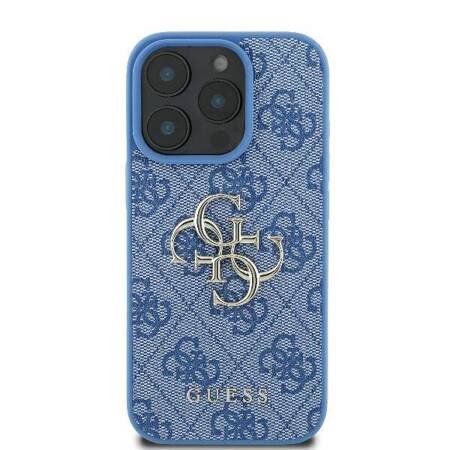 Etui Guess do iPhone 16 Pro Max niebieski 4G Big Logo