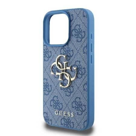 Etui Guess do iPhone 16 Pro Max niebieski 4G Big Logo