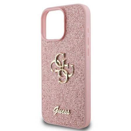 Etui Guess do iPhone 16 Pro różowy Fixed Glitter Big 4G