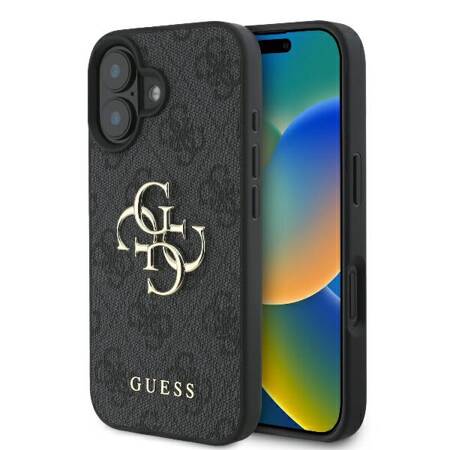 Etui Guess do iPhone 16 czarny 4G Big Logo