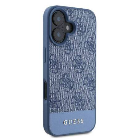 Etui Guess do iPhone 16 niebieski 4G Bottom Stripe