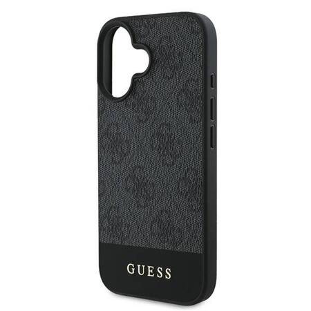 Etui Guess do iPhone 16 szary/grey 4G Bottom Stripe