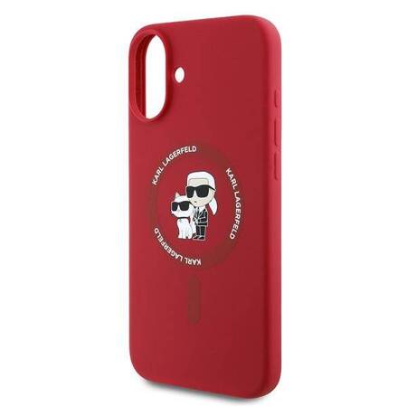 Etui Karl Lagerfeld do iPhone 16 Plus czerwony Karl&Choupette MagSafe