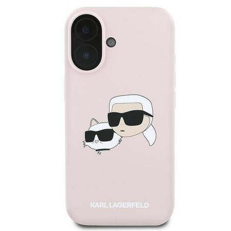 Etui Karl Lagerfeld do iPhone 16 Plus różowy Double Print MagSafe