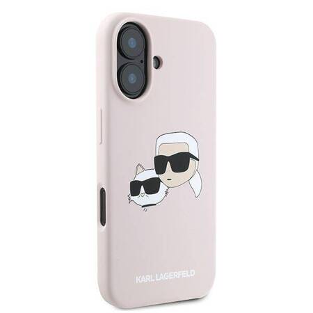 Etui Karl Lagerfeld do iPhone 16 Plus różowy Double Print MagSafe