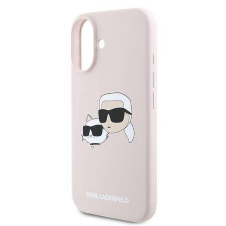 Etui Karl Lagerfeld do iPhone 16 Plus różowy Double Print MagSafe