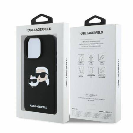 Etui Karl Lagerfeld do iPhone 16 Pro Max czarny Double Print MagSafe