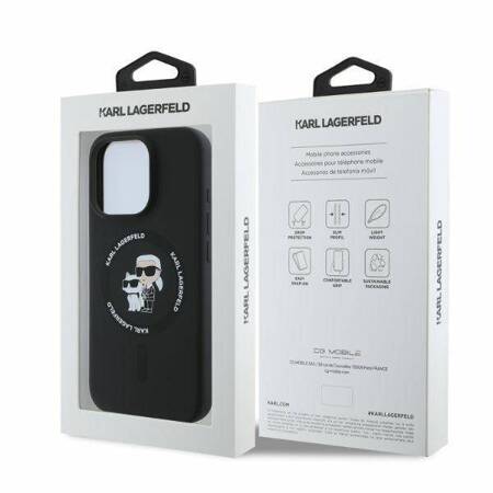 Etui Karl Lagerfeld do iPhone 16 Pro Max czarny Karl&Choupette MagSafe