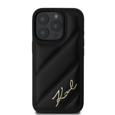 Etui Karl Lagerfeld do iPhone 16 Pro Max czarny Quilted Signature