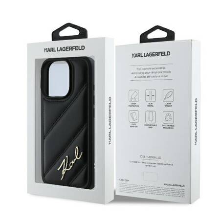 Etui Karl Lagerfeld do iPhone 16 Pro Max czarny Quilted Signature