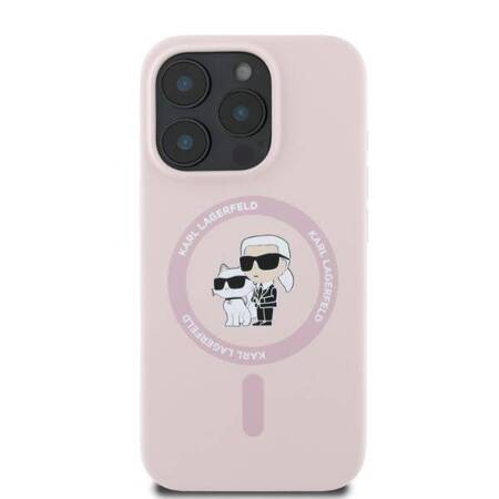 Etui Karl Lagerfeld do iPhone 16 Pro różowy Karl&Choupette MagSafe