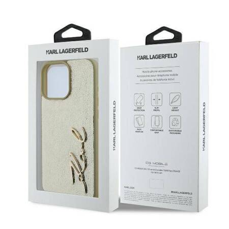 Etui Karl Lagerfeld do iPhone 16 Pro złoty Metal Signature