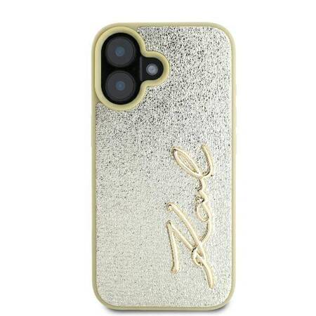 Etui Karl Lagerfeld do iPhone 16 złoty Metal Signature