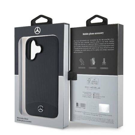 Etui Mercedes do iPhone 16 Plus czarny Leather Urban