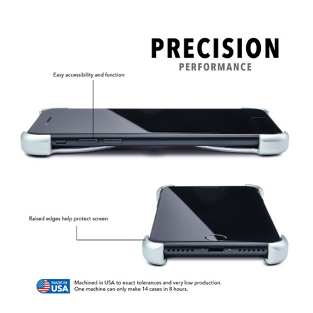 Etui RokForm Predator do Apple iPhone 7/8 naturalne aluminiowe  + uchwyt magnetyczny w kratkę wentylacyjną