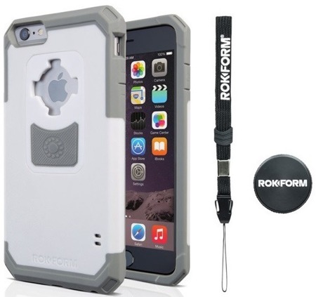 Etui RokForm Rugged + uchwyt magnetyczny do Apple iPhone 6 Plus / 6S Plus biało-szare