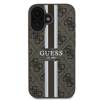 Etui Guess do iPhone 16 Plus brązowy 4G Printed Stripes MagSafe