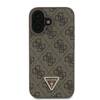 Etui Guess do iPhone 16 Plus brązowy Leather 4G Triangle Strass