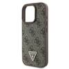 Etui Guess do iPhone 16 Pro Max brązowy Leather 4G Triangle Strass