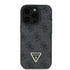 Etui Guess do iPhone 16 Pro Max czarny Leather 4G Triangle Strass