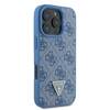 Etui Guess do iPhone 16 Pro Max niebieski Leather 4G Triangle Strass