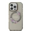 Etui Guess do iPhone 16 Pro czarny IML Flowers Wreath MagSafe