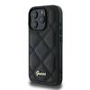 Etui Guess do iPhone 16 Pro czarny Quilted Metal Logo