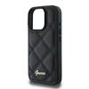 Etui Guess do iPhone 16 Pro czarny Quilted Metal Logo