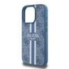 Etui Guess do iPhone 16 Pro niebieski 4G Printed Stripes MagSafe