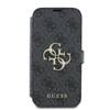 Etui Guess do iPhone 16 czarny book 4G Metal Logo